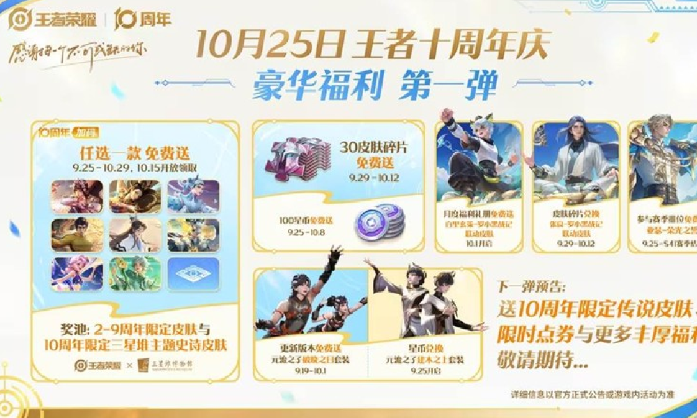 王者荣耀国庆假期活动福利公开 多重惊喜福利即将上线