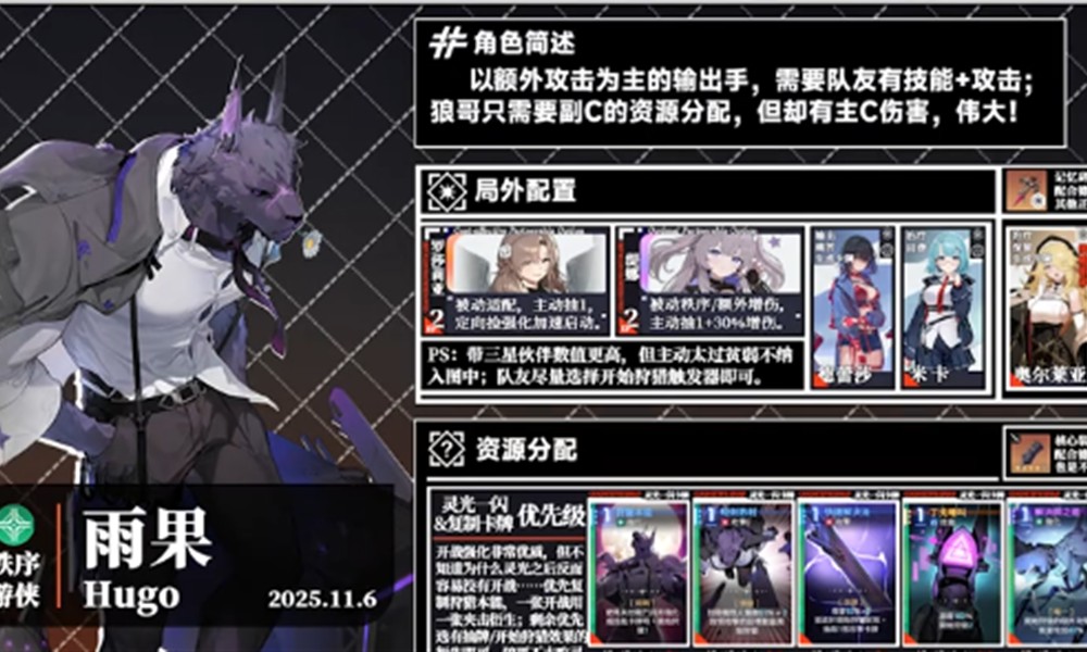 卡厄思梦境雨果怎么配队 雨果阵容搭配推荐