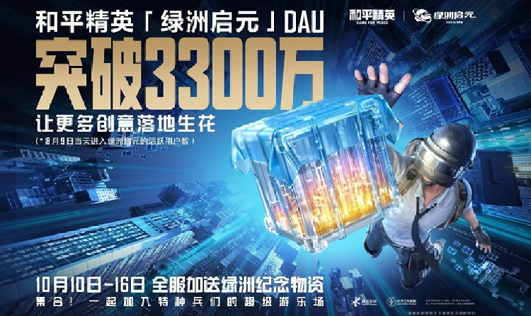 和平精英绿洲启元日活突破3300万 全服送纪念物资