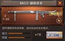 CF手游MG3-银色杀手好不好 银色杀手上手分析