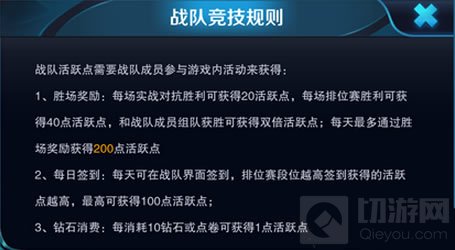 王者荣耀战队活跃点有什么用 活跃点怎么获取
