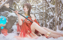 王者荣耀大乔COS图集 雪地大乔美腿COS分享
