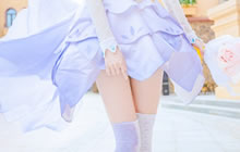 王者荣耀小乔COS纯白花嫁 美腿小姐姐COS图